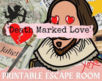 Death Marked Love - Date Night Game | Escape Room | Printable Escape Game Kit | DIY Valentines Day Game Love Gift Date Escape Room