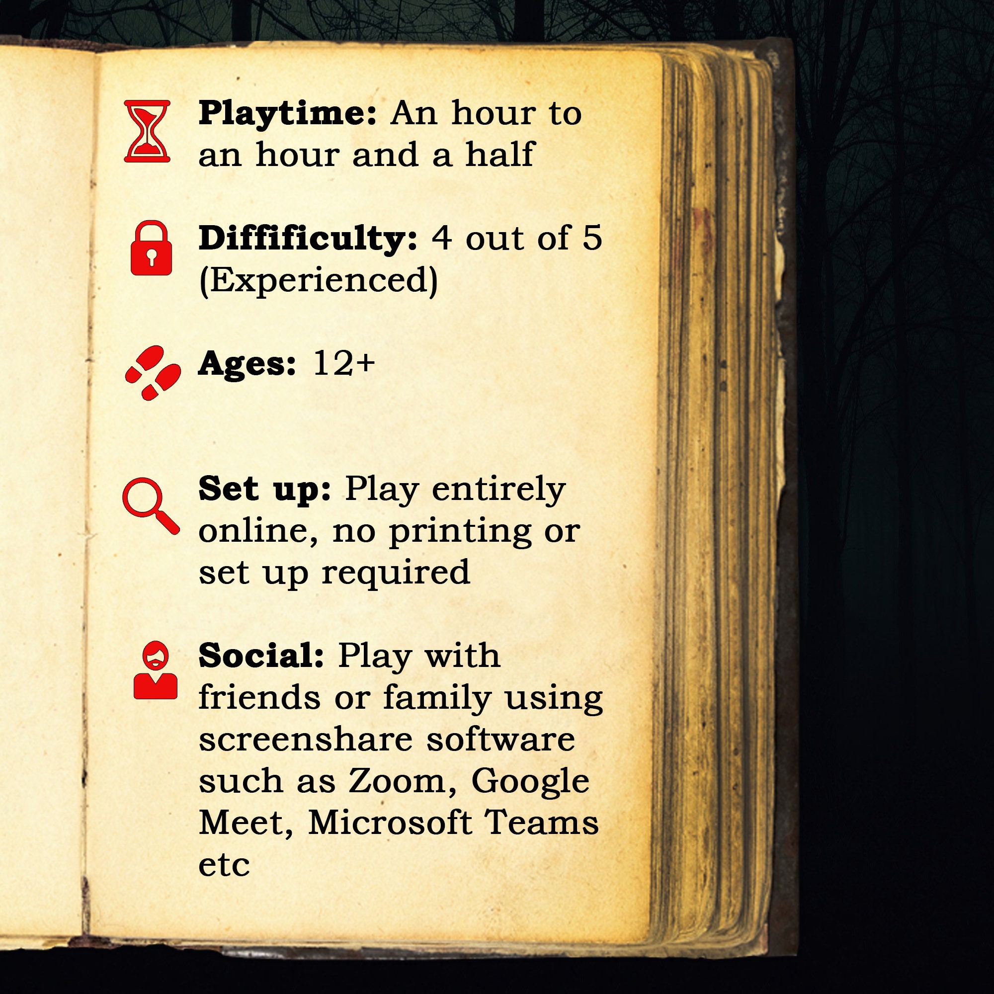 The Forest Virtual Escape Room Game Games Night Zoom Games Etsy