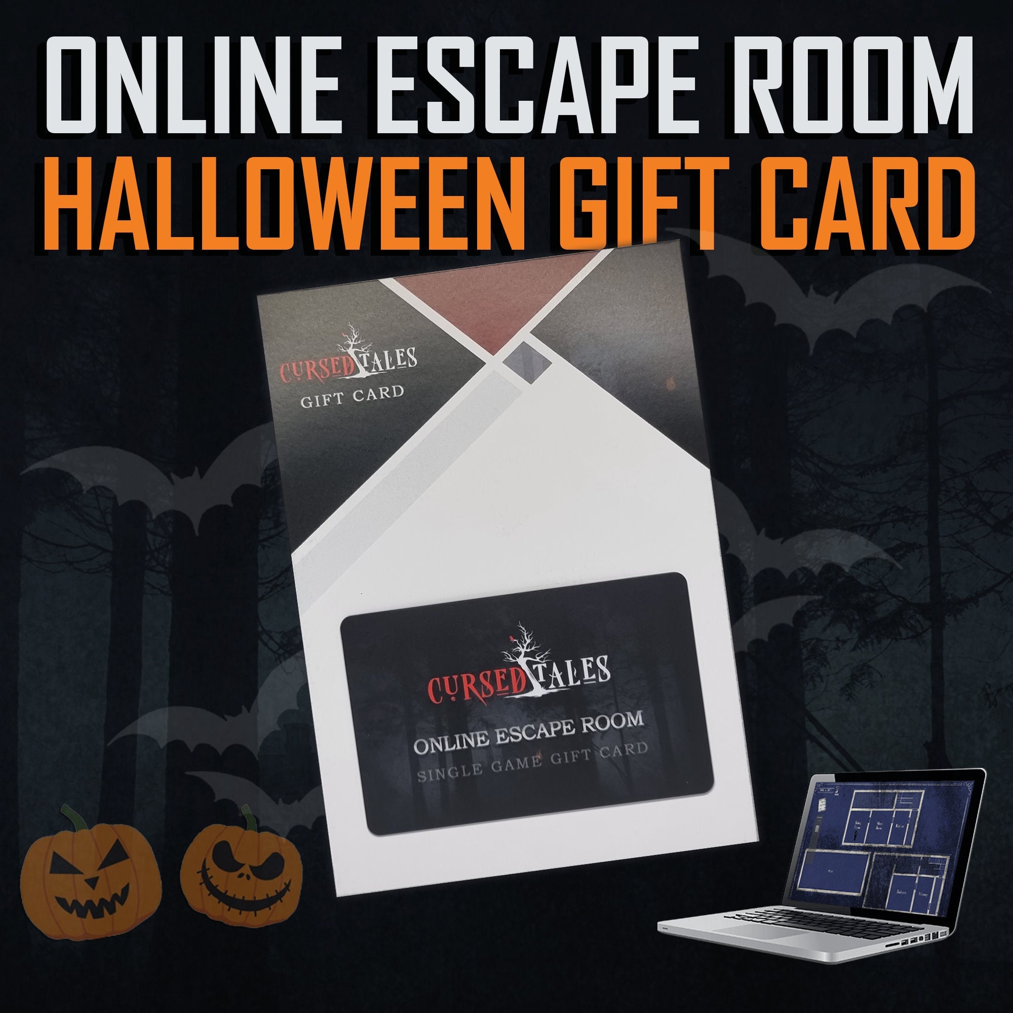 Halloween Online Escape Room Gift Card 3 Games to Choose - Etsy