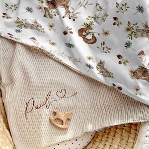 Couverture bébé avec nom personnalisé | Couverture bébé avec nom le meilleur | Porte-bébé | Taufgeschenk | Geschenk zur Geburt | Geburtstagsgeschenk