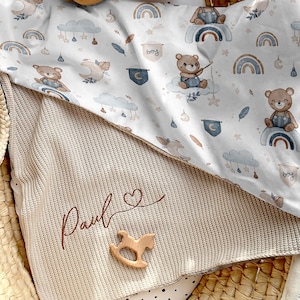 Couverture bébé avec nom personnalisé | Couverture bébé avec nom le meilleur | Porte-bébé | Taufgeschenk | Geschenk zur Geburt | Geburtstagsgeschenk