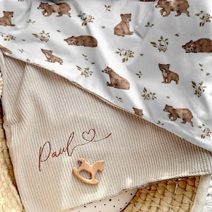 Couverture bébé avec nom personnalisé | Couverture bébé avec nom le meilleur | Porte-bébé | Taufgeschenk | Geschenk zur Geburt | Geburtstagsgeschenk