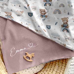 Couverture bébé avec nom personnalisé | Couverture bébé avec nom le meilleur | Porte-bébé | Taufgeschenk | Geschenk zur Geburt | Geburtstagsgeschenk