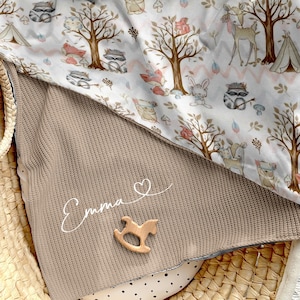 Couverture bébé avec nom personnalisé | Couverture bébé avec nom le meilleur | Porte-bébé | Taufgeschenk | Geschenk zur Geburt | Geburtstagsgeschenk