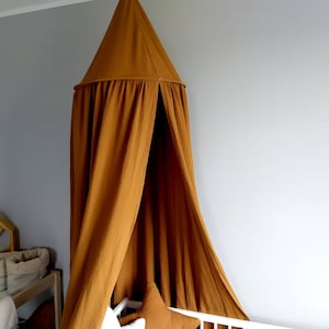 Canopy Muslin Caramel / Bed canopy / Crib canopy / Play canopy / Hanging canopy / Kids room canopy / Set Play mat Pillows