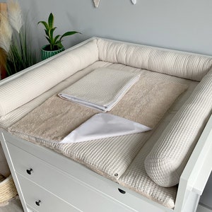 Matelas à langer avec boutons-pression coussin pour table à langer matelas à langer avec boutons-pression cadeau de baby shower cadeau pour nouveau-né Set 3