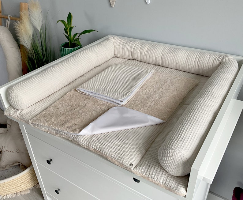 Matelas à langer avec boutons-pression coussin pour table à langer matelas à langer avec boutons-pression cadeau de baby shower cadeau pour nouveau-né Set 3