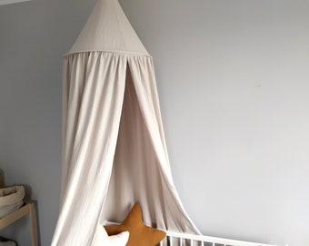 Canopy Muslin Beige / Bed canopy / Crib canopy / Play canopy / Hanging canopy / Kids room canopy / Set Play mat Pillows