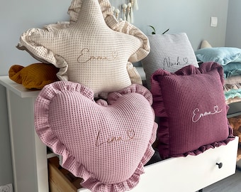 Pillow with a name for a child | Birthday gift | Babyshower gift | Decorative pillow with ruffles