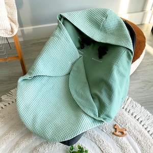 Einschlagdecke Musselin | Babyschaal | Babydecke | Zomer | 3- en 5-punts voersysteem | 100% Katoen | Cybex | Maxi-Cosi