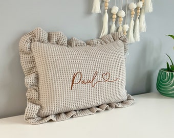 Pillow with a name for a child | Birthday gift | Babyshower gift | Decorative pillow with ruffles