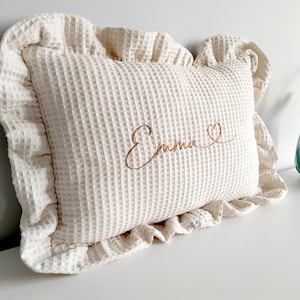 Pillow with a name for a child Birthday gift Babyshower gift Decorative pillow with ruffles image 5
