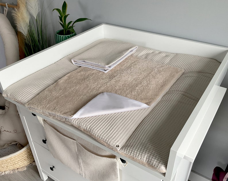 Matelas à langer avec boutons-pression coussin pour table à langer matelas à langer avec boutons-pression cadeau de baby shower cadeau pour nouveau-né Set 2