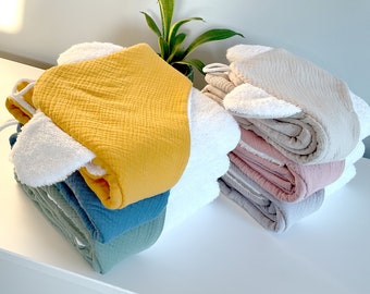Ręcznik niemowlęcy bawełniany | Ręcznik dla dziecka z kapturkiem | Prezent na babyshower | Ręcznik muślinowy | Ręcznik frotte, muślinowy