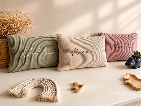 Kissen mit Name | Kissen | Geburtskissen | Namenskissen | Baby | Geschenk
