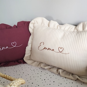 Pillow with a name for a child Birthday gift Babyshower gift Decorative pillow with ruffles image 9