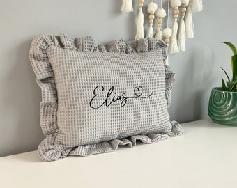 Pillow with a name for a child | Birthday gift | Babyshower gift | Decorative pillow with ruffles