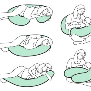 Oreiller de grossesse avec housse amovible, pour dormir pour les femmes enceintes, pour l'allaitement image 5