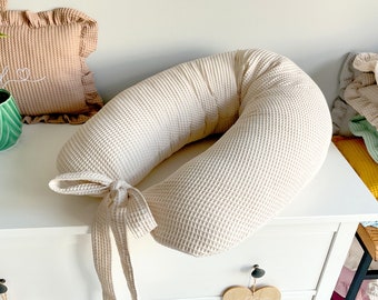 Coussin d'allaitement | Croissant d'alimentation | Oreiller de couchage pour femmes enceintes | Oreiller de grossesse } Oreiller d'alimentation gaufré