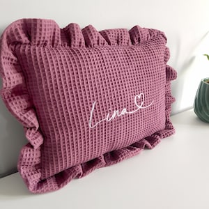 Pillow with a name for a child Birthday gift Babyshower gift Decorative pillow with ruffles image 6