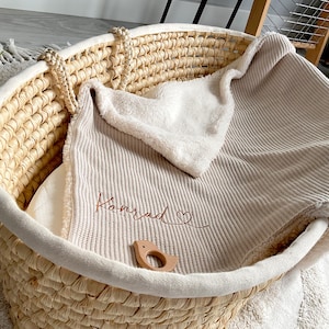 Knitted baby blanket with name | Winter blanket | Birthday gift | Baby storage gift image 11