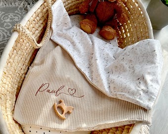 Personalized Knit Baby Blanket | Embroidery Gift for Baby Shower | Stroller Blanket | Birthday gift  | Personalized blanket for babies