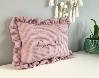 Pillow with a name for a child | Birthday gift | Babyshower gift | Decorative pillow with ruffles