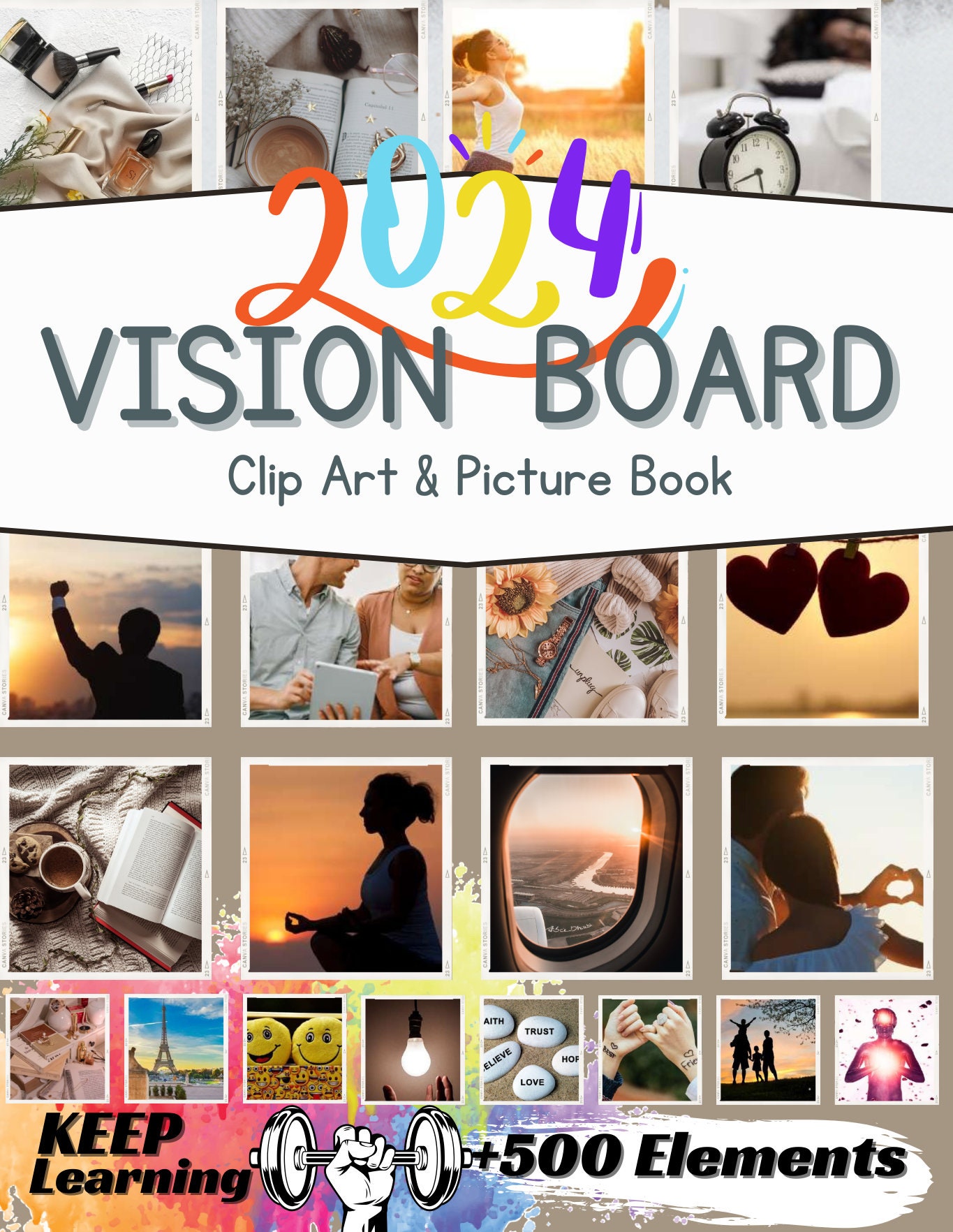 2024 Vision Board Clip Art & Picture Book 