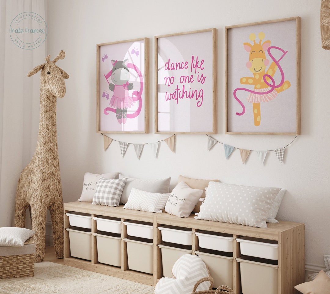 Cute Printable Wall Art Set of 3 Baby Girl Nursery Prints - Etsy