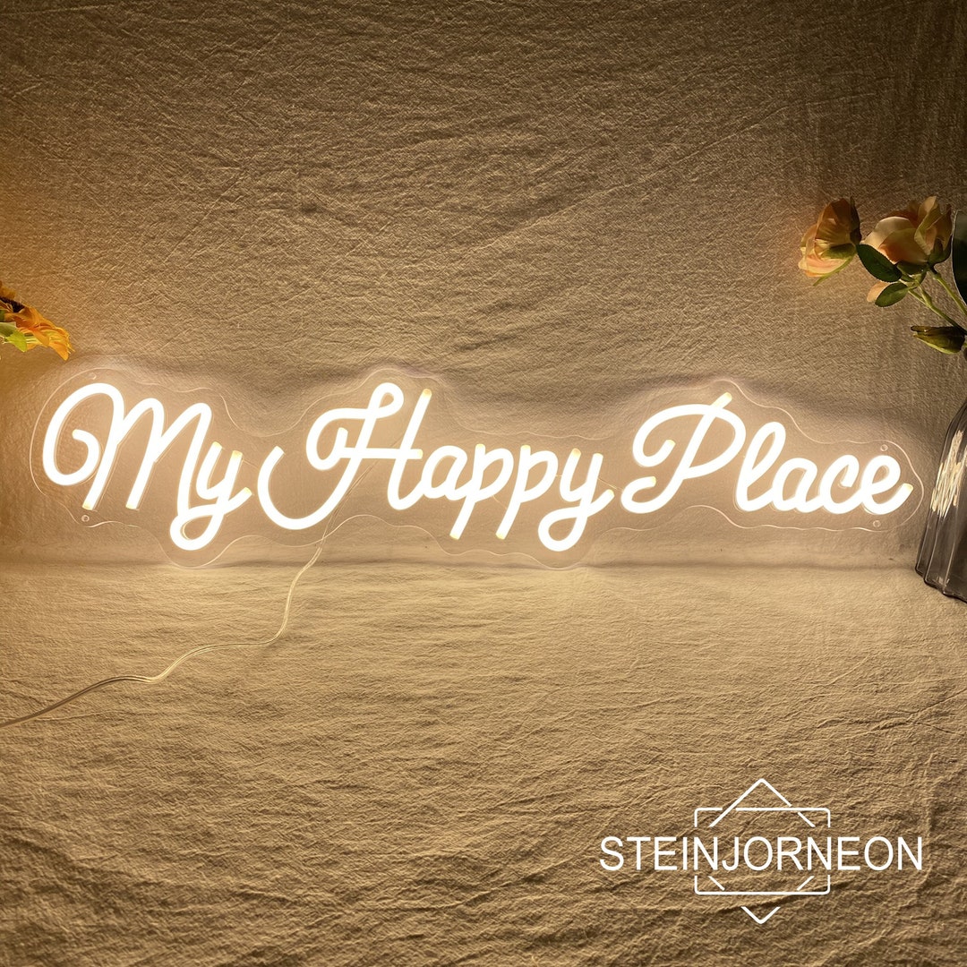 My Happy Place Neon Sign Custom Bedroom LED Neon Light Beauty - Etsy