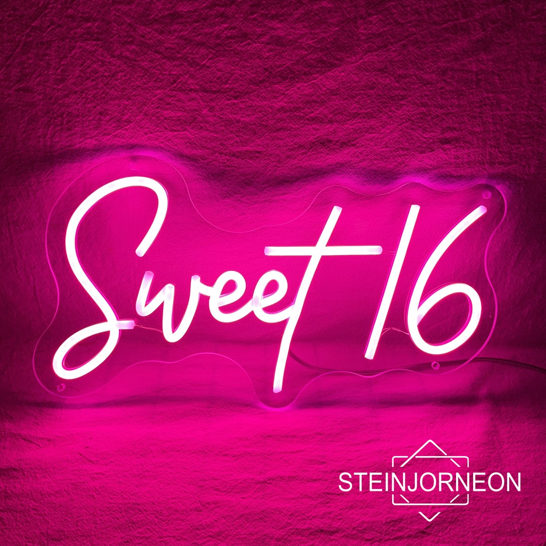 Sweet 16 LED Neon Sign Custom Your Birthday Neon Sign - Etsy