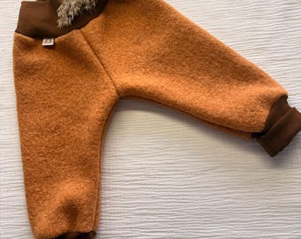 Pantaloni da passeggio, pantaloni da passeggio in lana con lavaggio