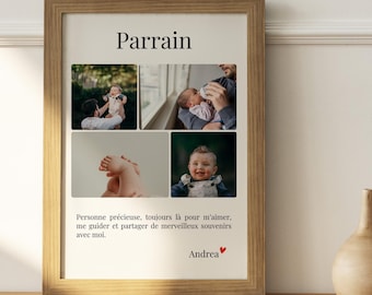 Personalized godfather poster - Personalized godfather gift with photos and text