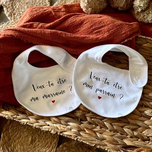 Personalized bib "Will you be my godfather?" or "Will you be my godmother?" – Godfather/godmother request – Godmother/godfather gift