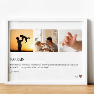 Personalized godfather poster with photos, godfather baptism gift, godfather gift