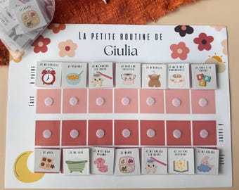 Personalized children's routine chart - Children's daily routine - Montessori morning and evening routine - Children's autonomy