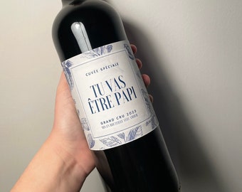 Pregnancy announcement label, grandpa/grandfather announcement