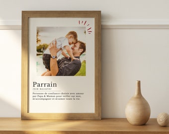 Personalized godfather definition poster with photo - personalized godfather gift