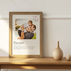 Personalized godfather definition poster with photo - personalized godfather gift