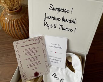 Pregnancy announcement box for grandparents, Gift for expectant grandparents, Original baby announcement idea for grandparents