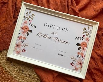 Diploma di Madrina - Regalo personalizzato per Madrina
