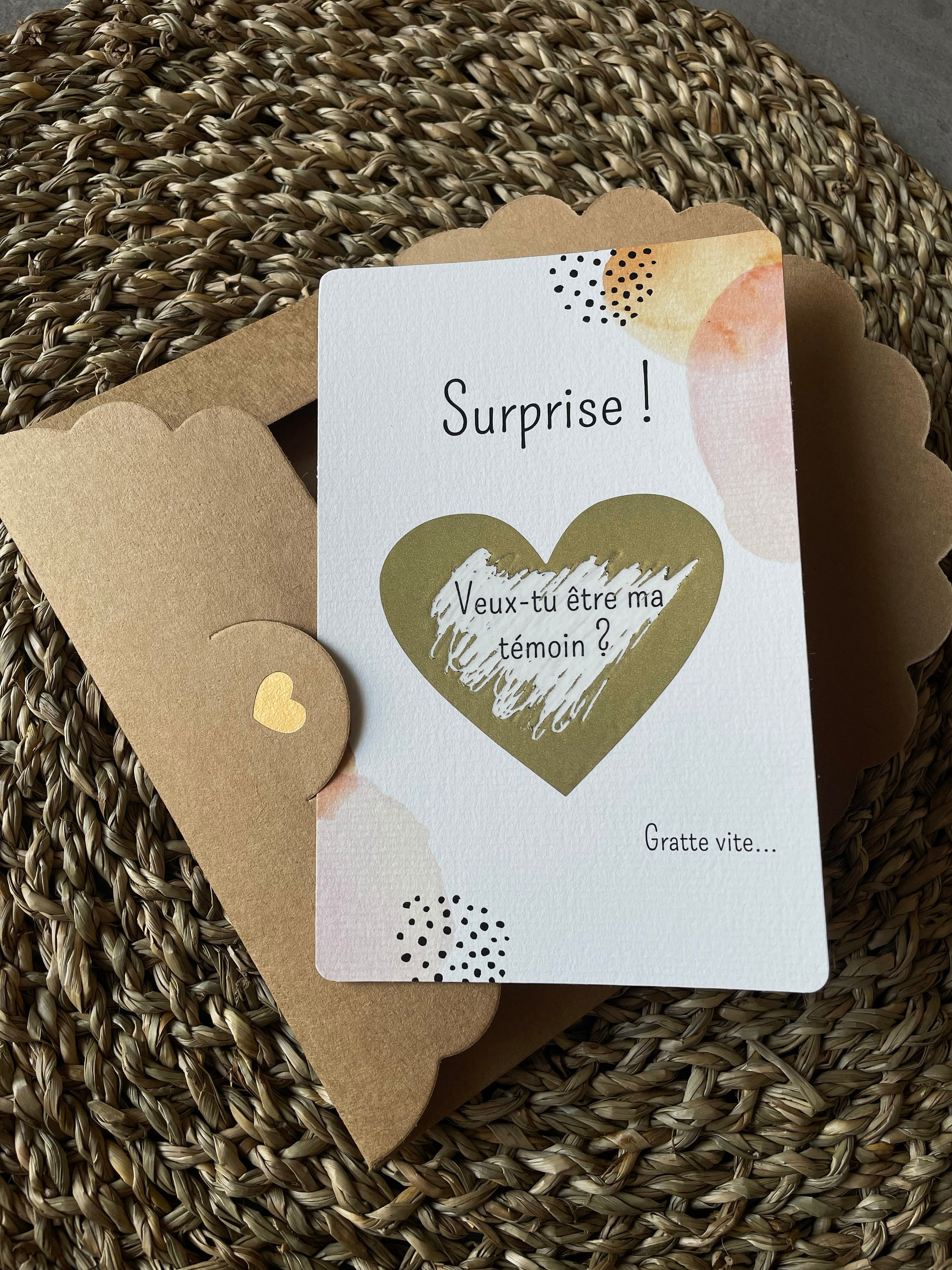 Carte à gratter pour demander à être témoin de mariage