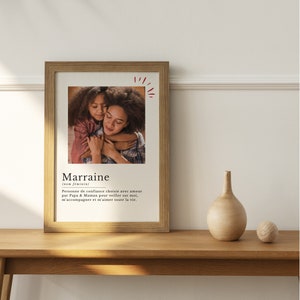 Personalized godmother definition poster with photo - personalized godmother gift