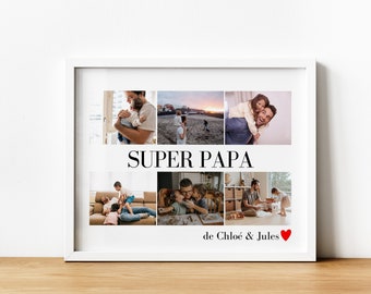 Affiche personnalisée papa, affiche super papa, cadeau papa fête des pères
