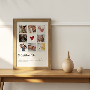 Personalized godmother poster, godmother baptism gift, godmother gift