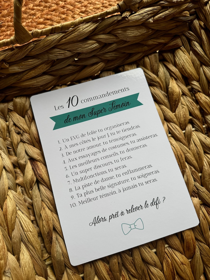 Cartes 10 commandements témoin - demande témoin mariage homme, demande témoin mariage femme image 4
