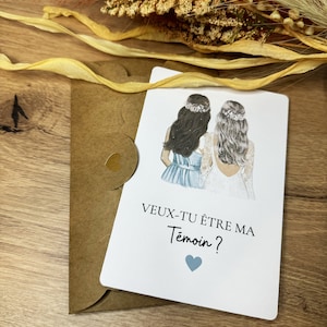 Carte demande témoin mariage Veux-tu être ma témoin image 2