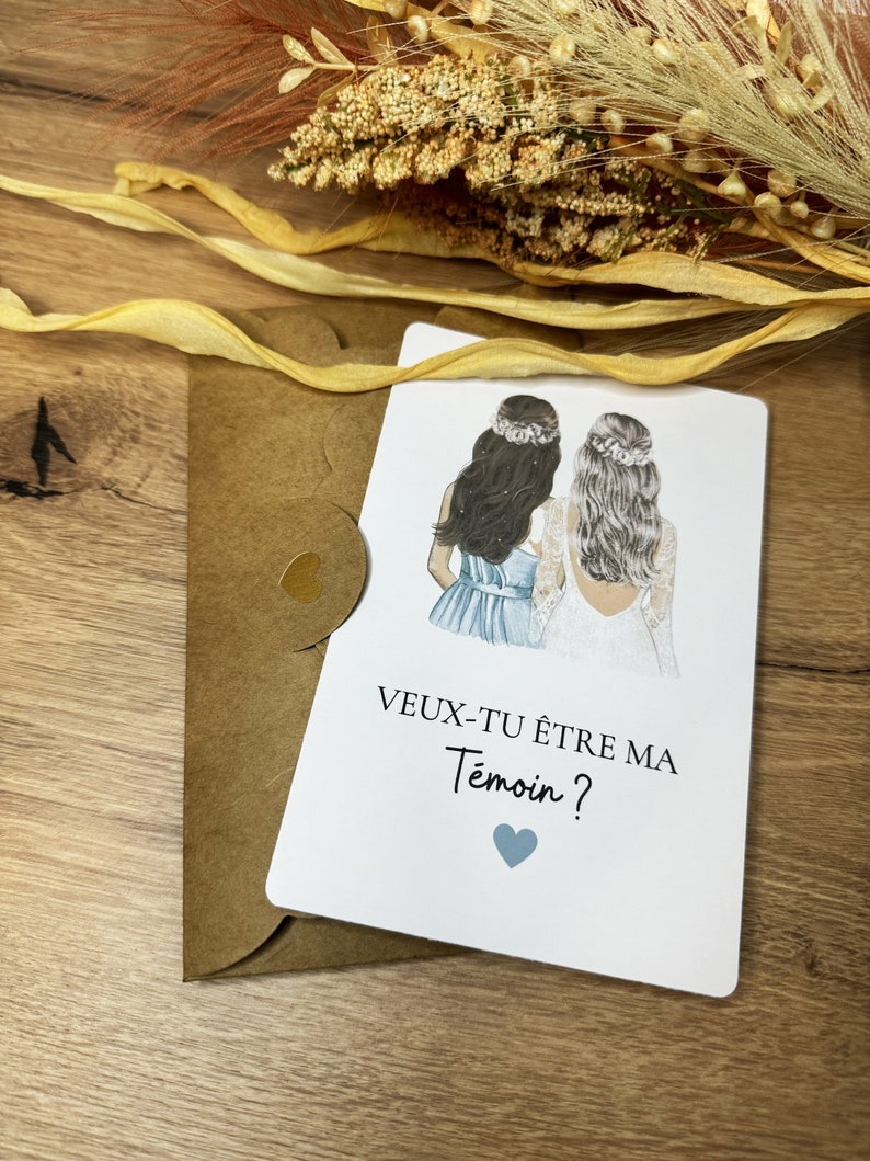 Carte demande témoin mariage Veux-tu être ma témoin image 2