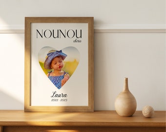 Personalized nanny photo poster - Customizable nanny gift - End-of-year nanny gift
