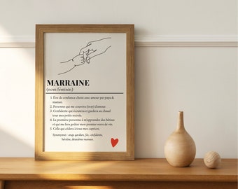 Affiche définition marraine personnalisable